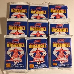 9 1989 Score Wax Packs Baseball